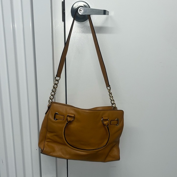 Michael Kors Large Leather Hamilton Satchel Tote Bag - Picture 3 of 16